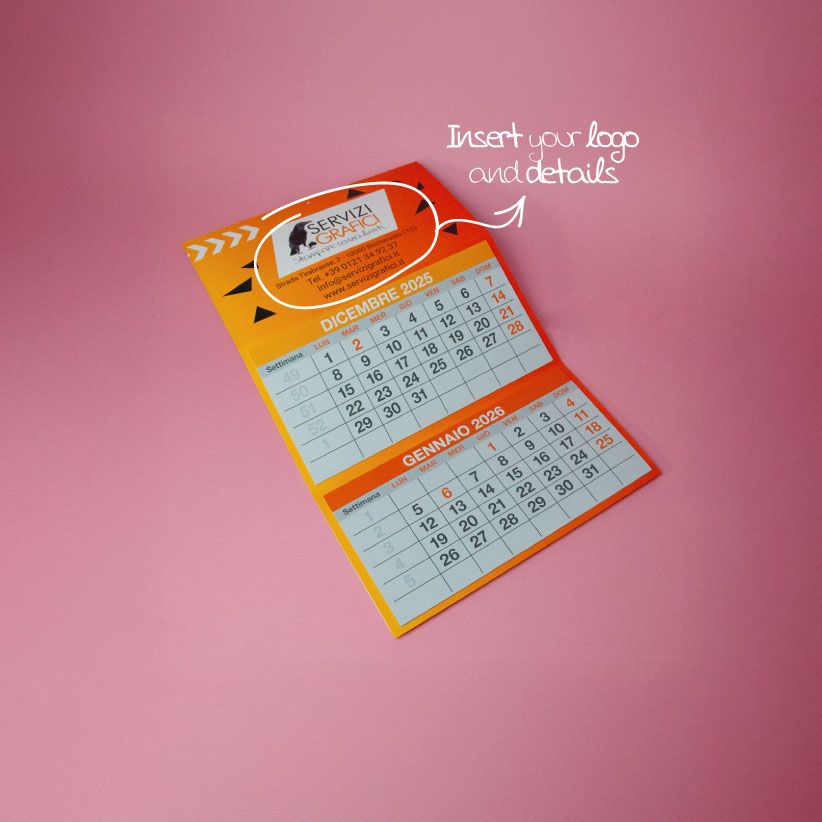 Three-panel calendar